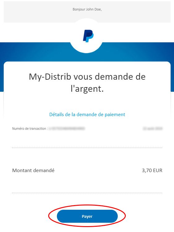 Inhalt der PayPal-E-Mail